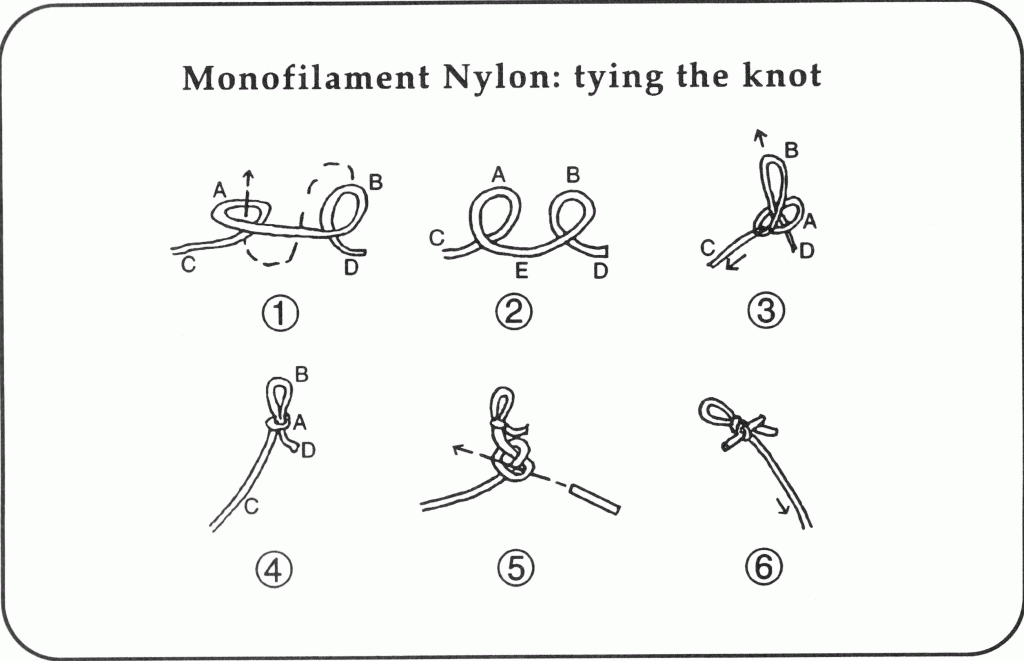 Monofilament Nylon Harp String: tying the harp knot