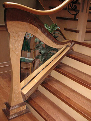 Harp strung with Markwood Strings harp strings